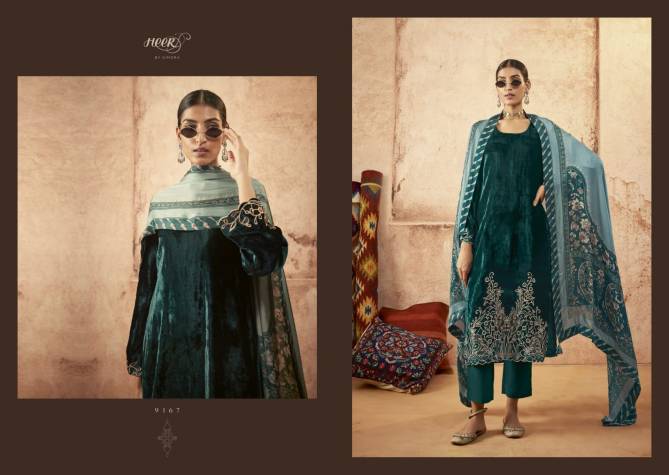 Kimora Heer Libaas E Ishq Velvet Printed Salwar Suits Catalog